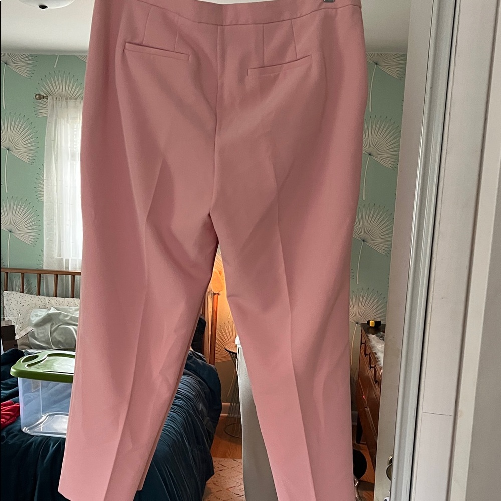 Women's Pink Tailored Ponte Pants - Picture 3 of 3